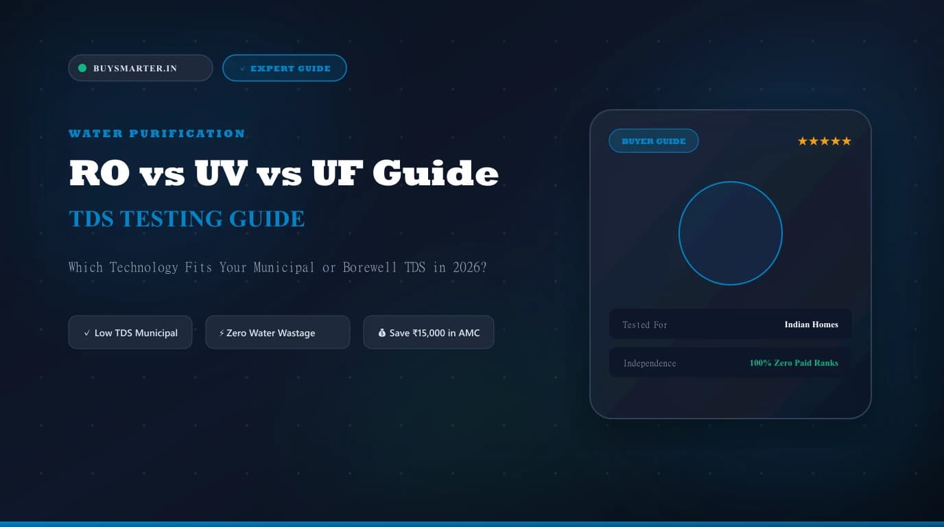 RO vs UV vs UF Water Purifier Guide: Which Filter Fits Your City TDS in 2026?